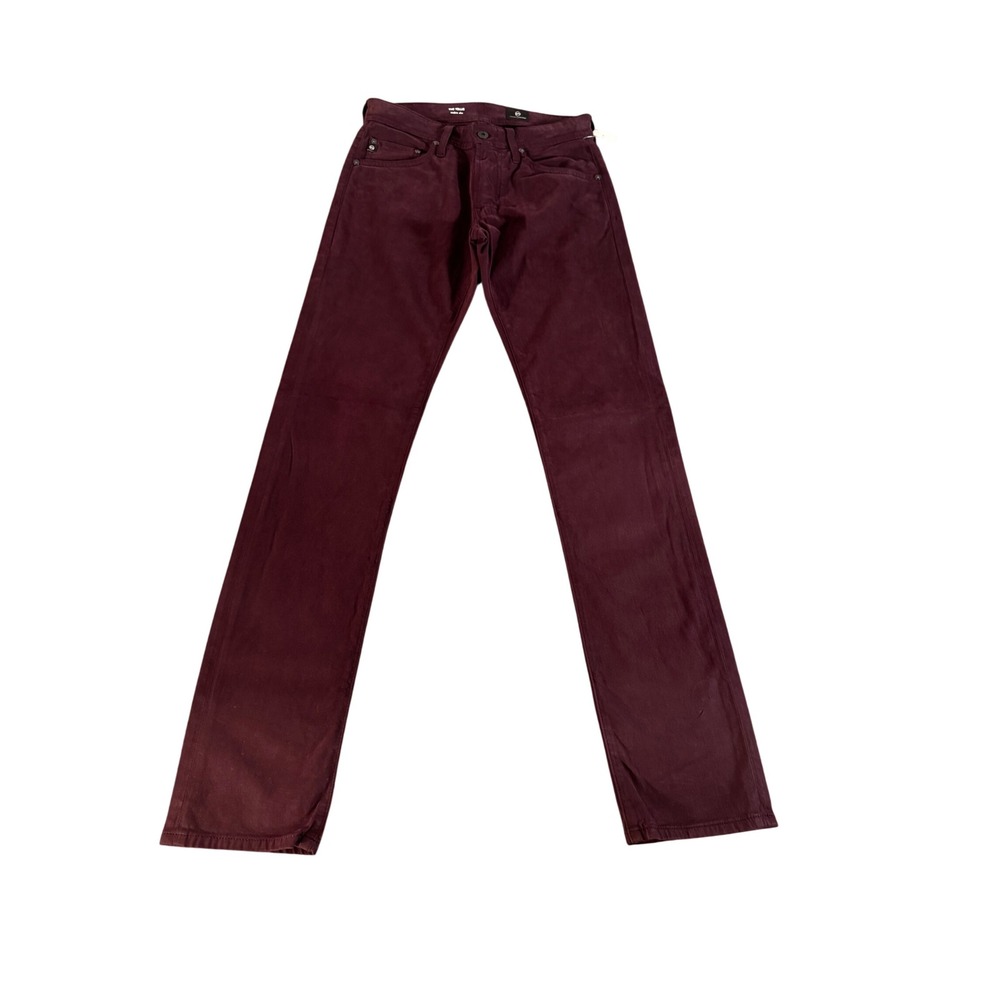 AG Adriano Goldschmied The Tellis Modern Slim Pants 28x34 Burgundy Sueded Sateen